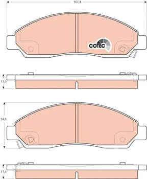 Brake Pad Set, Disc Brake GDB3466 - TRW