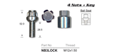 Lock Nuts (set of 4) NB3LOCK - Nice Products | Universal Auto Spares