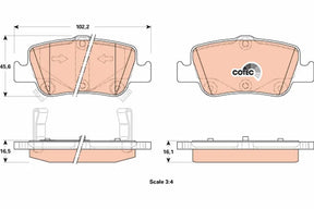 Brake Pad Set, Disc Brake GDB3480 - TRW