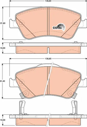 Brake Pad Set, Disc Brake GDB3481 - TRW