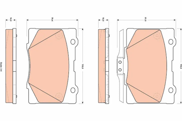 Brake Pad Set, Disc Brake GDB3498 - TRW