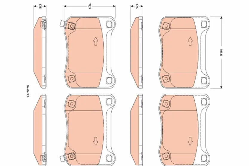 Brake Pad Set, Disc Brake GDB3504 - TRW