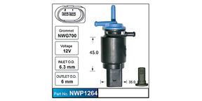 Washer Pump NWP1264 - Nice Products | Universal Auto Spares