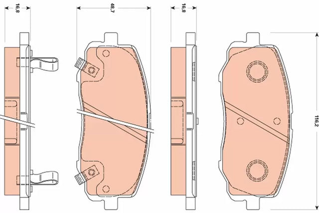 Brake Pad Set, Disc Brake GDB351 - TRW