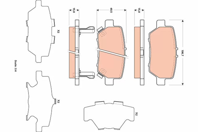 Brake Pad Set, Disc Brake GDB3512 - TRW