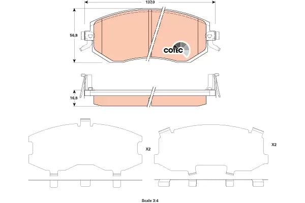 Brake Pad Set, Disc Brake GDB3519 - TRW
