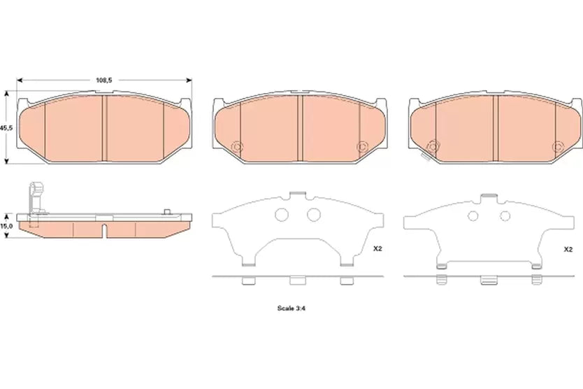 Brake Pad Set, Disc Brake GDB3522 - TRW