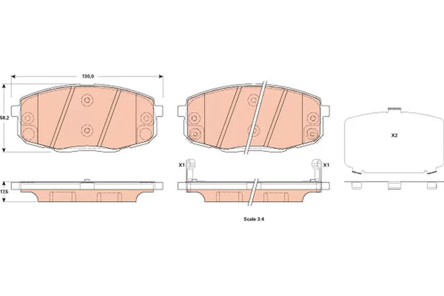 Brake Pad Set, Disc Brake GDB3523 - TRW