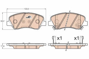 Brake Pad Set, Disc Brake GDB3548 - TRW