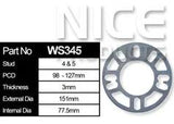 Wheel Spacer (2 pcs) WS345-2 - Nice Products | Universal Auto Spares