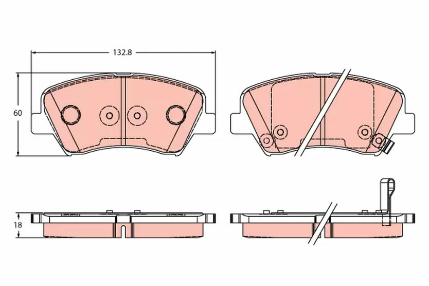 Brake Pad Set, Disc Brake GDB3552 - TRW