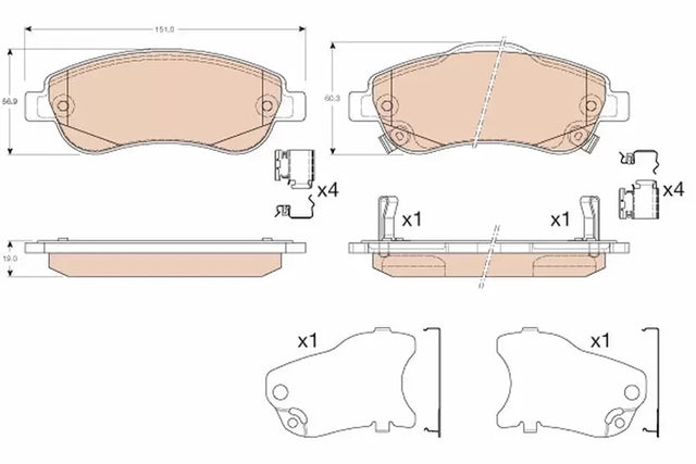 Brake Pad Set, Disc Brake GDB355 - TRW