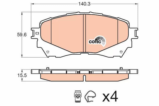 Brake Pad Set, Disc Brake GDB358 - TRW