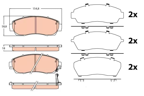 Brake Pad Set, Disc Brake GDB3581 - TRW