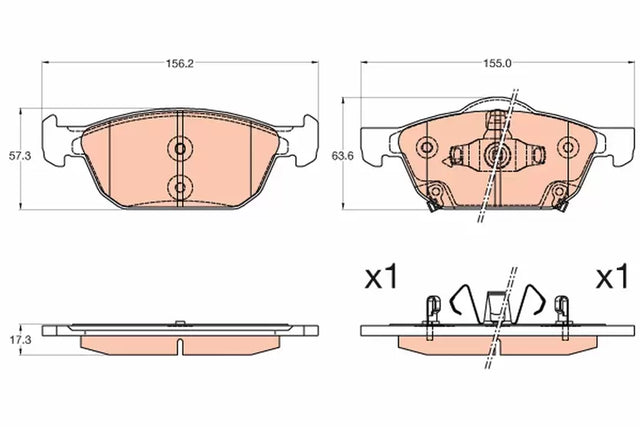 Brake Pad Set, Disc Brake GDB360 - TRW