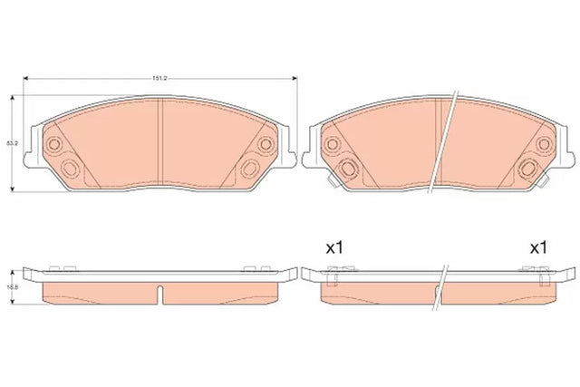 Brake Pad Set, Disc Brake GDB3614 - TRW