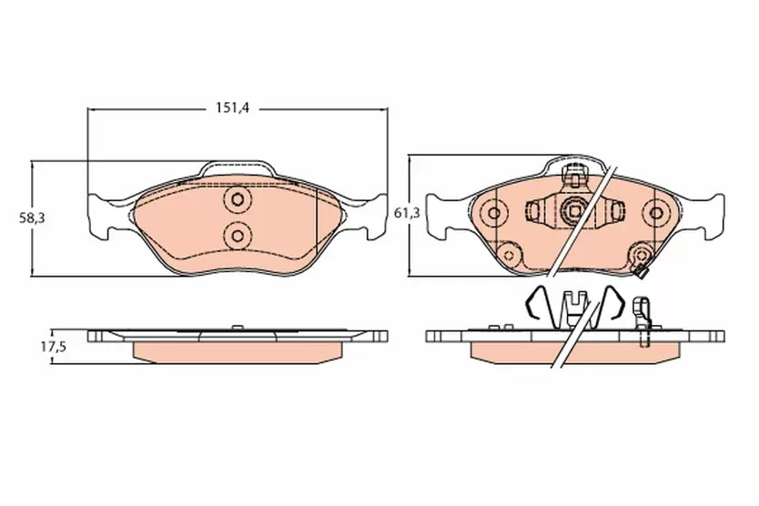 Brake Pad Set, Disc Brake GDB3625 - TRW