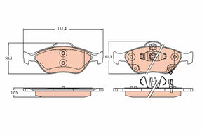 Brake Pad Set, Disc Brake GDB3625 - TRW