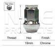 Chrome Nut PBA419 - Nice Products | Universal Auto Spares