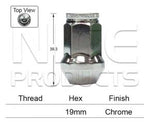 Chrome Nut PBA419 - Nice Products | Universal Auto Spares