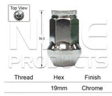 Chrome Nut PBA419 - Nice Products | Universal Auto Spares
