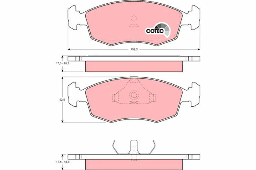 Brake Pad Set, Disc Brake GDB371 - TRW