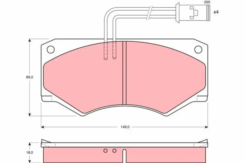 Brake Pad Set, Disc Brake GDB390 - TRW