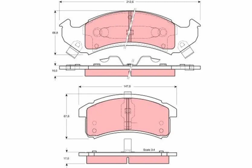 Brake Pad Set, Disc Brake GDB400 - TRW
