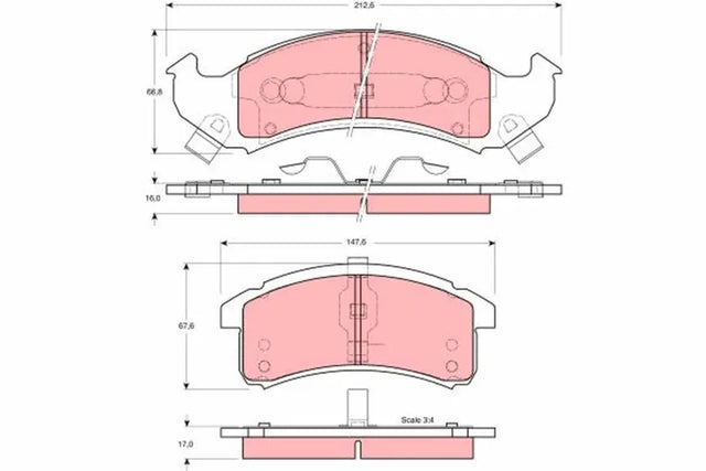 Brake Pad Set, Disc Brake GDB400 - TRW