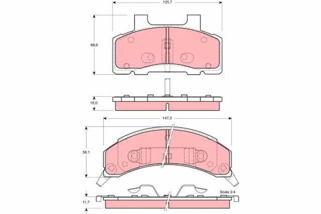 Brake Pad Set, Disc Brake GDB4005 - TRW