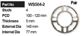 Wheel Spacer (2) WS504-2 - Nice Products | Universal Auto Spares