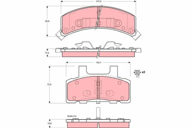 Brake Pad Set, Disc Brake GDB404 - TRW