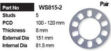 Wheel Spacer (2) WS815-2 - Nice Products | Universal Auto Spares