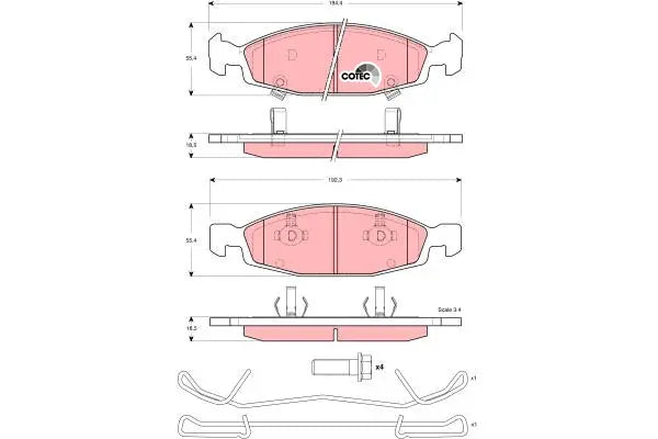 Brake Pad Set, Disc Brake GDB4120DT - TRW