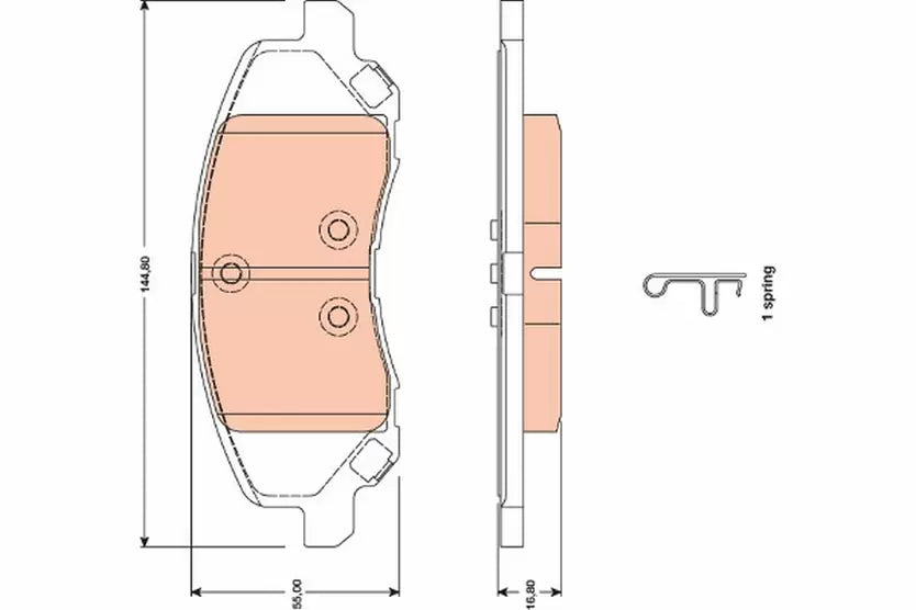 Brake Pad Set, Disc Brake GDB4141 - TRW