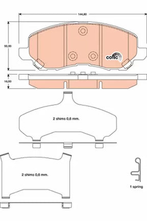 Brake Pad Set, Disc Brake GDB4142 - TRW