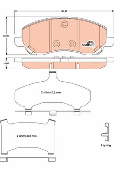 Brake Pad Set, Disc Brake GDB4142 - TRW