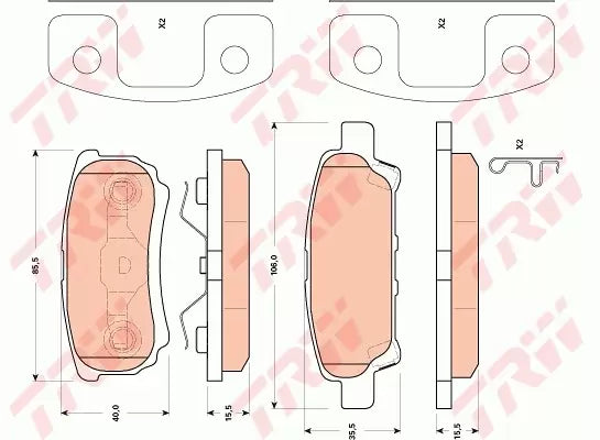 Brake Pad Set, Disc Brake GDB4143 - TRW