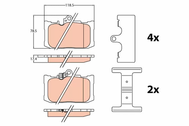 Brake Pad Set, Disc Brake GDB446 - TRW