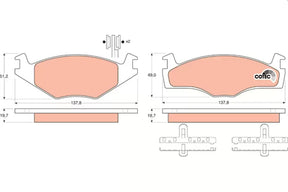 Brake Pad Set, Disc Brake GDB454 - TRW