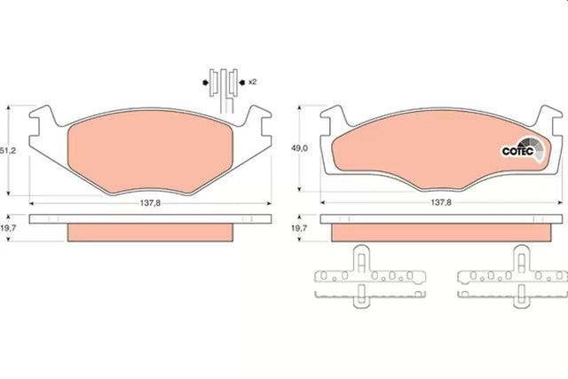 Brake Pad Set, Disc Brake GDB454 - TRW