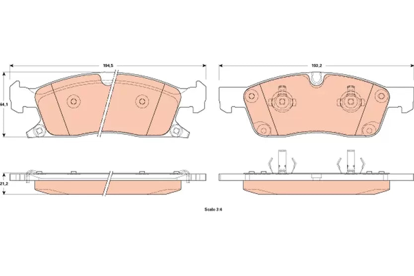 Brake Pad Set, Disc Brake GDB4604 - TRW