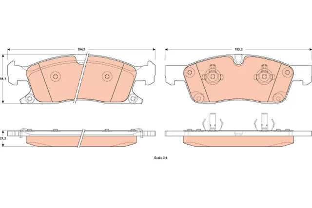 Brake Pad Set, Disc Brake GDB4604 - TRW