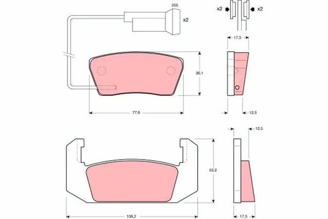 Brake Pad Set, Disc Brake GDB555 - TRW