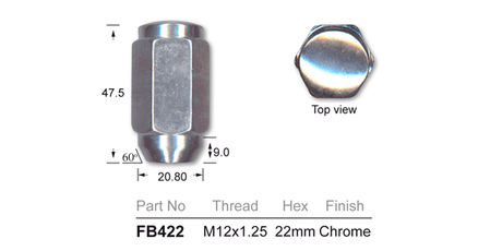 Chrome Nut FB422 - Nice Products | Universal Auto Spares
