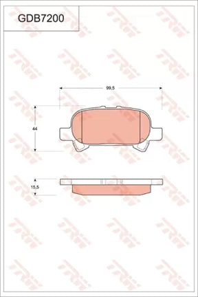 Brake Pad Set, Disc Brake GDB7200 - TRW