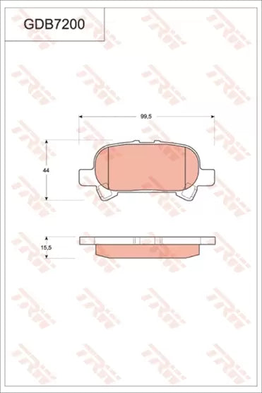 Brake Pad Set, Disc Brake GDB7200 - TRW