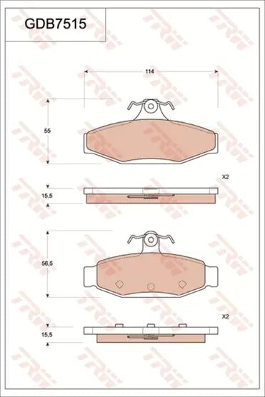 Brake Pad Set, Disc Brake GDB7515 - TRW