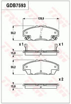 Brake Pad Set, Disc Brake GDB7593DT - TRW