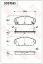 Brake Pad Set, Disc Brake GDB7593DT - TRW